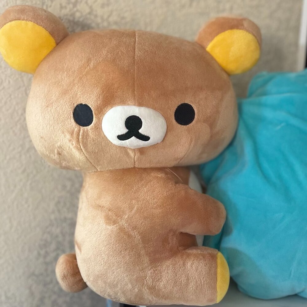 Rilakkuma bear Hugging Blue Cloud plush San-x 15”